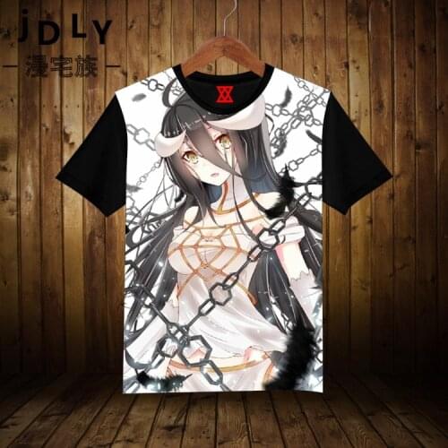 Tops Anime OVERLORD COSPLAY Tees Summer Short-Sleeved T-shirt Men and Women Casual Fashion Full-Color T-shirt