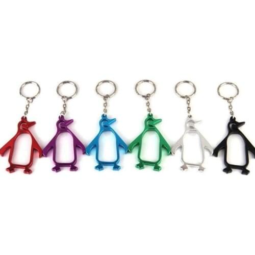 Creative penguins beer bottle opener Aluminum alloy animal bottle opener with key chain Lovely beer opener LX7237