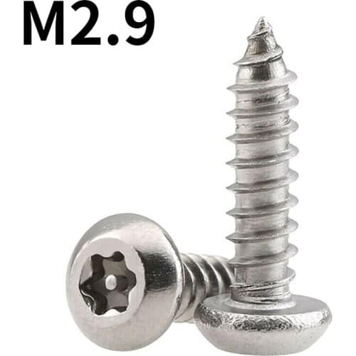 304 Stainless Steel Round Head Anti-theft Self-tapping Screw Torx Round Head Anti-theft Self-tapping Screw M2.9