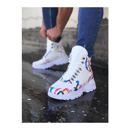 Wagoon WG07 Rainbow Colorful Long Lace-Up Boots