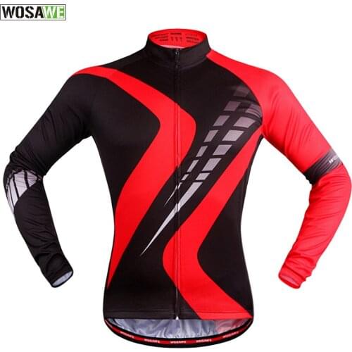 WOSAWE Pro Thin Bicycle Jersey Long Sleeve Road MTB Bike Cycling Clothing Sportswear Breathable Mountain Bike Cycling Jerseys