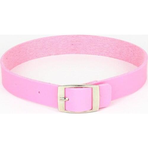 Summer Pink Collar Choker Belt Necklace Pendant PU Leather Choker Necklaces Punk Goth Jewelry Chocker Necklace