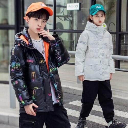 Winter down jacket medium length 3 ~ 15 year old boys' and girls' tide brand wash free down jacket Korean thickened jacket