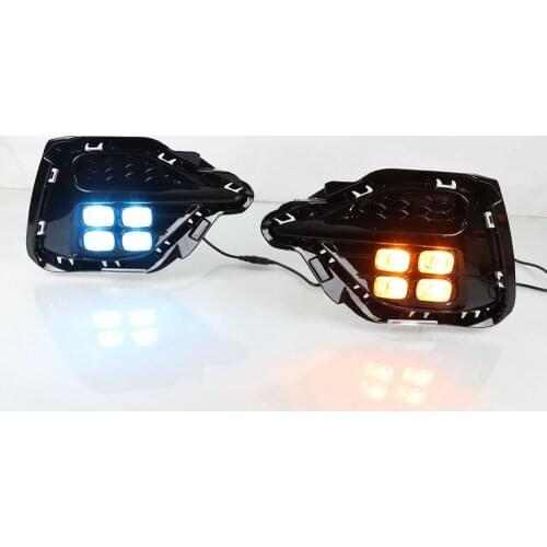 Car Flashing 1Pair For MG ZS 2020 2021 Car LED DRL Daytime Running Lights Turn signal lamp Fog Lamp Covers