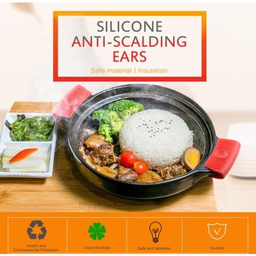 Kitchen Cooking Clamp Pot Holders Potholders 1 Pair Silicone Oven Gloves Heatproof Anti-scalding Gloves Baking Accessories Home