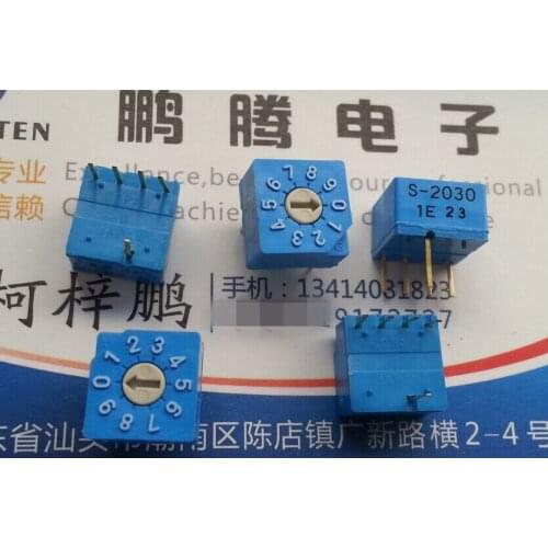 1PCS Imported Japanese COPAL S-2030 0-9/10 bit rotary dial coding switch 4: 1 positive code 0mm handle
