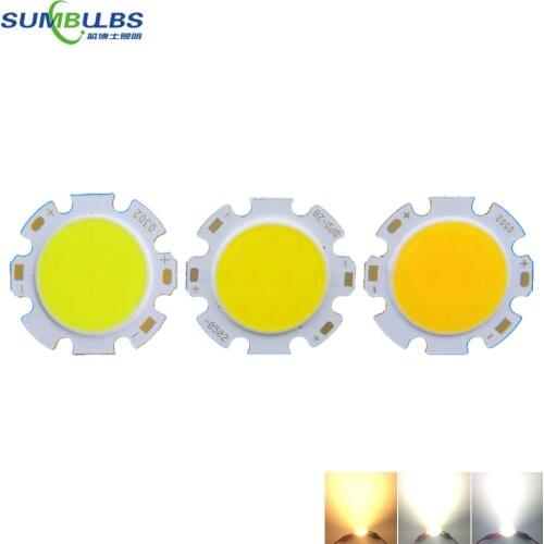 10pcs/lot Sumbulbs DC9-11V 3W Round Chip On Board COB LED Light Source 28mm Diameter for Spotlight Downlight DIY LED Lamp Bulbs