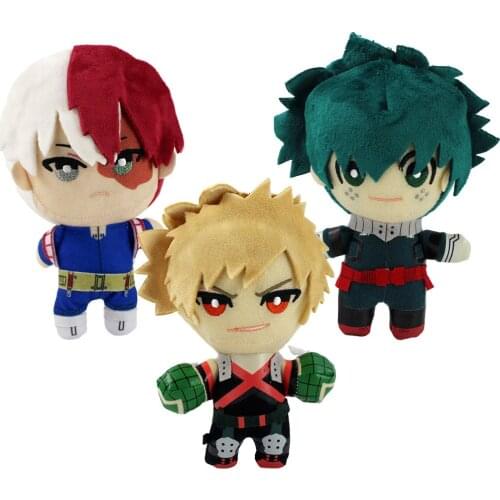 16-18CM 3pcs/lot Anime My Hero Academia Izuku Midoriya Katsuki Bakugou Shouto Todoroki Plush toys Pendants Soft Stuffed Dolls