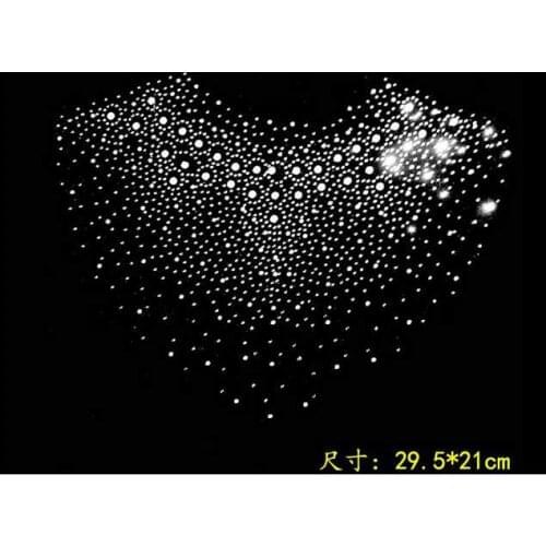 2pc/lot Big and small stone hot fix rhinestone transfer motifs iron on crystal transfers design rhinestone motif designs