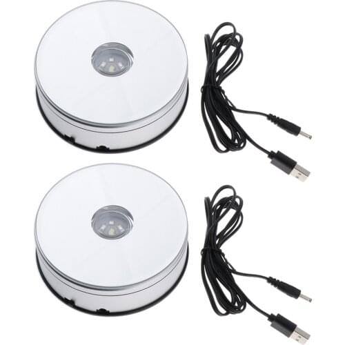 2Pcs Rotating Display Holders For Retailers Jewelry Watch Show White