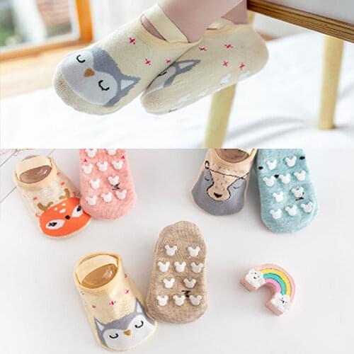 2020 Spring and Summer Baby Toddler Socks Childrens Cotton Cartoon Ankle Sock Dispensing Non-Slip Baby Strap Floor Sock