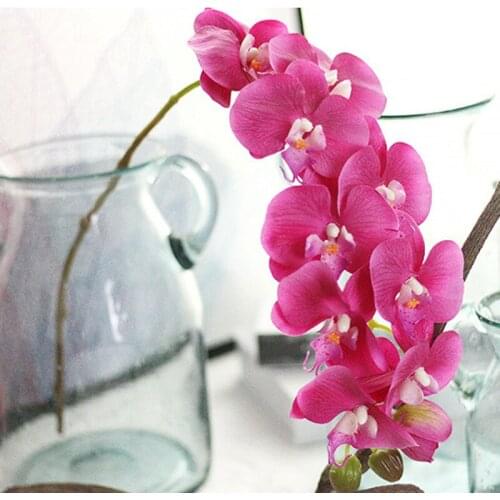 35CM Silk Butterfly orchid Vase display artificial flowers new Year christmas decor for home wedding bridal accessories