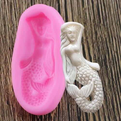 3D Mermaid Cake Silicone Mold Cake Decorating Tools Cupcake Topper Kitchen Baking Fondant Chocolate Candy Gumpaste Moulds