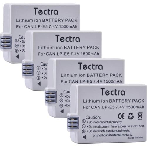 4pcs LP-E5 LP E5 Camera Battery for Canon EOS Rebel XS Rebel T1i Rebel XSi 1000D 500D 450D Kiss X3 Kiss X2 Kiss F LPE5