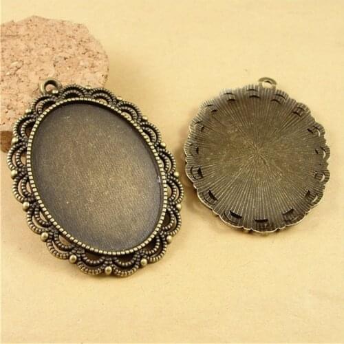 20Pcs/lot Lace Pattern Big Pendant Base 40*30MM Big Necklace Pendant for Jewelry Making