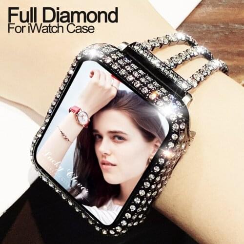 Diamond Bumper Protective Case for Apple Watch Series 6 SE 5 4 3 2 1 38MM 42MM Cover For Iwatch SE 6 40mm 44mm watch accessories