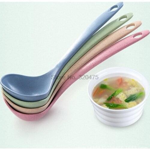 DHL 500pcs practical Wheat Straw Stalk Spoon Rice Soup Spoon Tableware Meal Dinner Spoon kitchen supplies