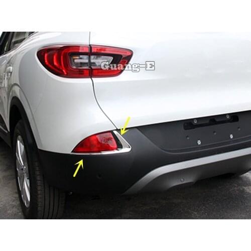 For Renault Kadjar 2016 2017 2018 2019 2020 Car Rear Back Fog Light Lamp Frame Stick ABS Chrome Cover Trim Hood Panel Frame 2pcs