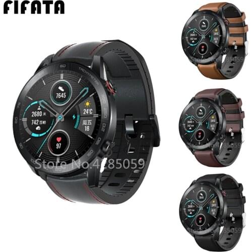 FIFATA Leather Wrist Band For Huawei Honor Magic Watch 2 46mm 42mm GS Pro Watch Bracelet Strap For Samsung Galaxy Watch 3 GearS3