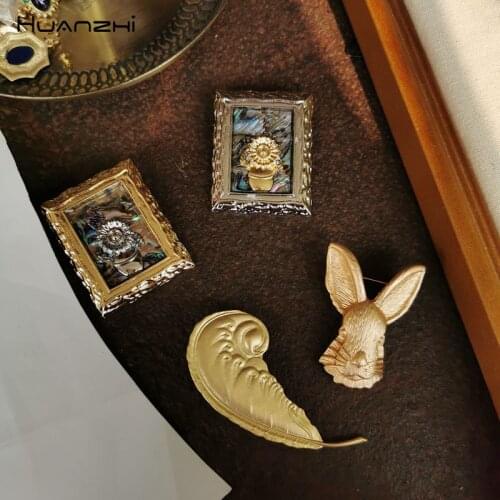 HuanZhi Silver Brooches For Clothes