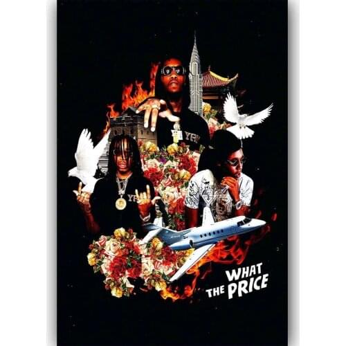 Art Print New Migos Pric Rap Hip Hop Music Group Ablum 14x21 24x36 27x40 Inch Silk Poster Wall Canvas Decoration X-574