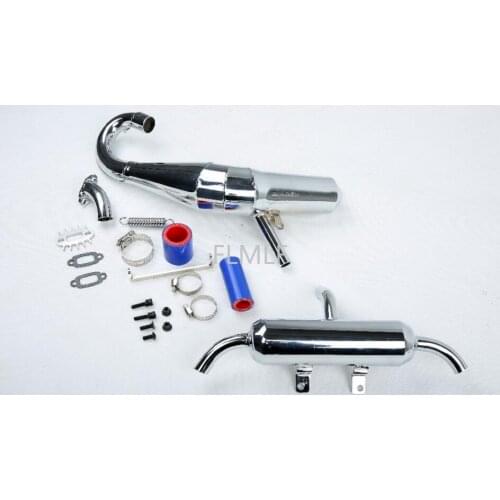 Silence Exhaust Pipe Kit Fit for 1/5 Losi 5ive-t Rovan LT King Motor x2