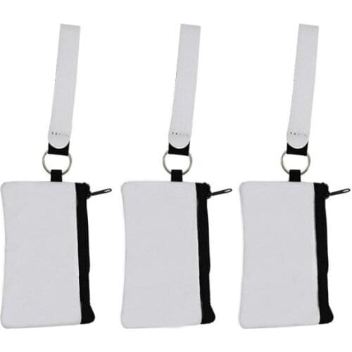 Sublimation Blank Credit Card Holder Heat Transfer Print Neoprene Purse with Lanyard Wristlet Wallets Handbags SN3837