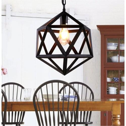 Loft Edison Cage Retro pendant lamps iron pendant light Prolyhedron Fixture for Dinning Room Home Decor Pendant Lighting PA0361