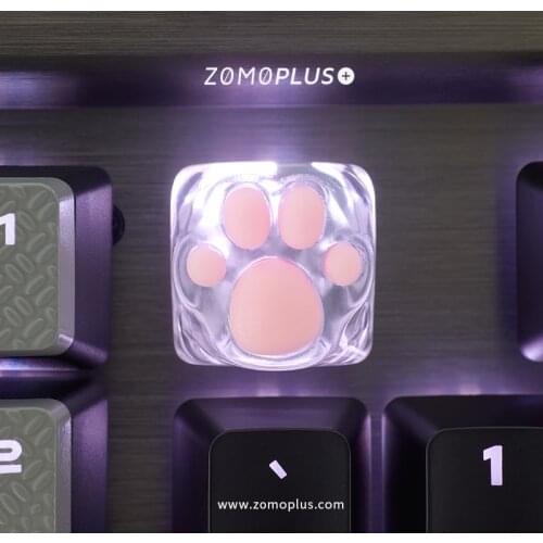 Key cap mechanical keyboards keycap personality design,Q Meng Transparent cat paw keycap Cherry MX axis silicone keycaps