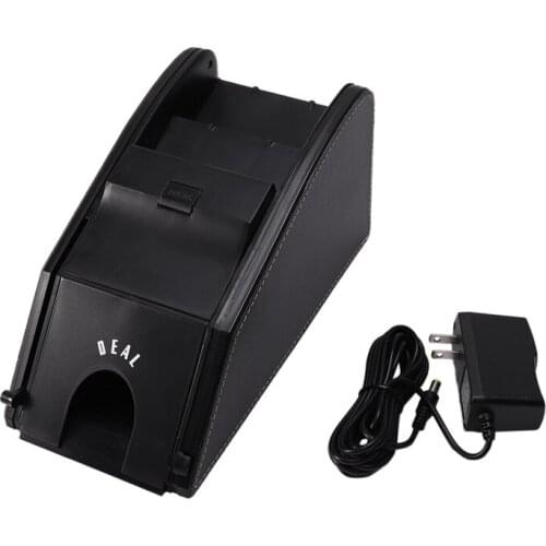 Board Game Poker 2 in 1 Automatic Card Shuffler + Poker Card Dealing Shoe Support 2 Deck Playing Cards,US Plug