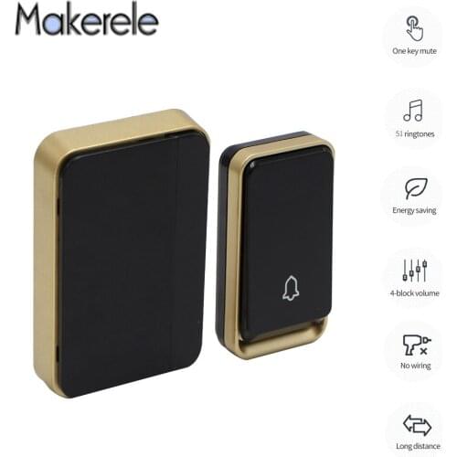 No Battery Required Wireless Caregiver Doorbell Hanger EU Plug Long Distance with 1/2 button 1/2 Receiver Good Quality MKK06