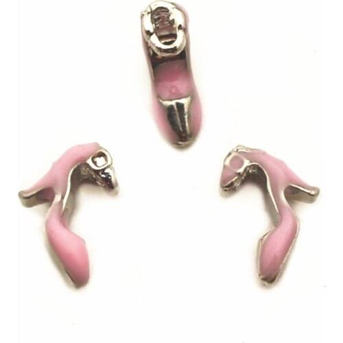 Newest 12pcs/lot high-heeled shoes Floating Charms for Floating Memory charms Lockets DIY Jewelry