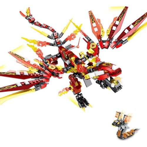 New 2021 Ninja Legacy Kai’s Fire Red Dragon Building Blocks Kit Bricks Classic Ninja Movie Model Kids Toys For Children Gift