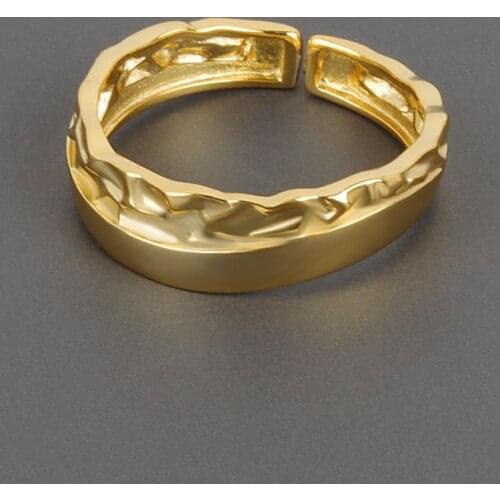 New Trend Rings Korean Style Simple Design Irregular Gold Color Open Ring Student Female Ring Finger Ring Jewelry 2021 Jewelry