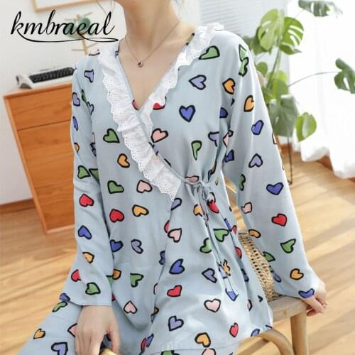 Pajamas for Women Spring and Autumn Sleepwear Long Sleeved Pants Pajama Set Cotton Homewear Loungewear Plus Size M L XL XXL XXXL