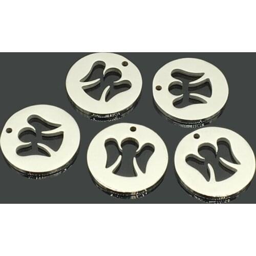 10pcs Angel Girl Stainless Steel Pendant High Polished Stainless Steel Angel Charm for DIY Necklace Bracelet Jewelry Making