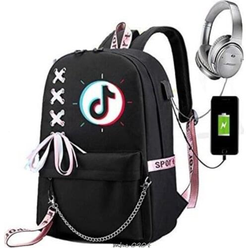 Hot Tik Tok Backpack Student Cartoon Printed School Bag Bookbag Unisex Casual Travel bags Shoulder Bag Mochila
