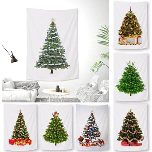 Rectangle Tapestry Christmas Tree Dirt-resisting Living Room Background Home Decor Valance Creative Functional Hanging Basket
