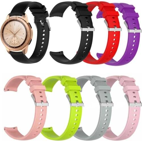 Watchband For Samsung Galaxy Watch Active Strap Replacement Band Watch Band 20mm Silicone Two-tone Sport WristBand