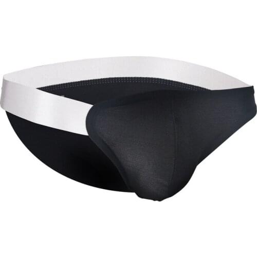 Sexy Man Nylon Seamless Bulge Pouch Briefs Underwear Male Gay Erotic Bikini Ice Silk Slips Bikinis Briefs Panties