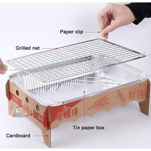 Barbecue Grill Detachable Eco-friendly Wear-resistant Stainless Steel Barbecue Charcoal Grill Camping Cookware