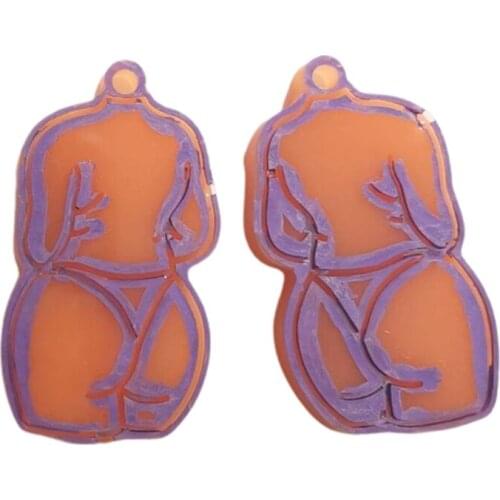Silicone Earrings Mold Woman Back View Earrings Pendant Mold Resin Casting Mold Craft Tools Suitable for Women Girls B03B