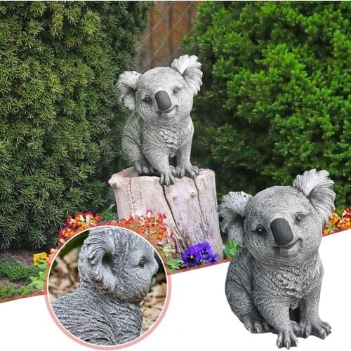 Cute Resin Koala Statue Delicate Eye-catching Vivid Koala Animal Sculpture Garden Figurines Ornament for Outdoor Decoration