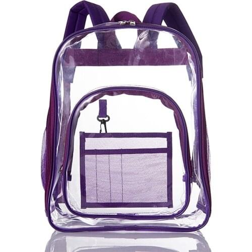 Heavy Duty Clear Pvc Backpack Transparent PVC Multi-pockets School Backpacks See-Through Outdoor Backpack for Work Sports nts