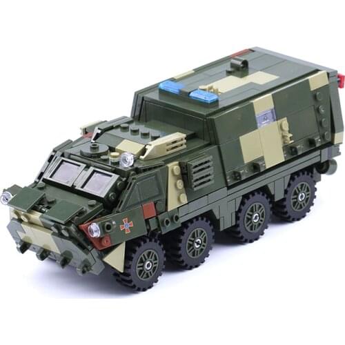 The Military Weapon Army USSR BMM-4S Boxer Dog Medical Armored Infantry Vehicle Car Building Blocks WW2 Bricks Toys