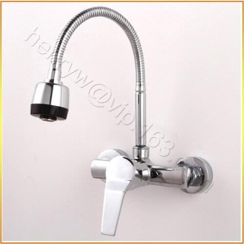 X8513K3 - Luxury Deck Mounted Chrome Color Brass Material 2 Function Water Flow and 360 Degree Turn Sprayer of Kitchen Faucet