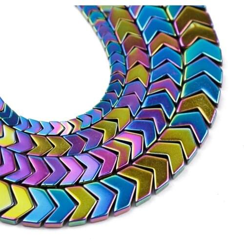 YHBZRET Multicolored Arrows Shape Hematite Natural Stone Spacer Loose Beads For Jewelry Making Diy Bracelets Necklace 4/6/8/10mm