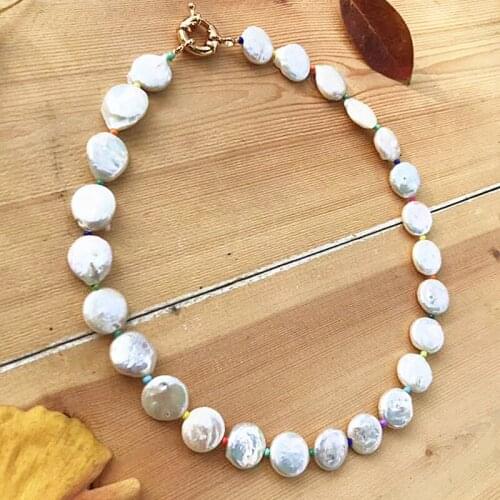 Pearl Necklace for Lady Fashion Neck Female Jewelry Gifts Collar Baroque Irregular Colorful Beads Necklaces Women Short Choker