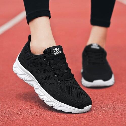 2021 New Sneakers Women Shoes Flats Casual Ladies Shoes Woman Lace-Up Mesh Light Breathable Female Zapatillas De Mujer