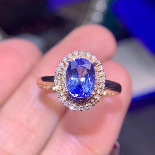 USTAR Blue Cubic Zirconia women rings for wedding engagement jewelry Rose Gold Round CZ crystals rings female anel bijoux